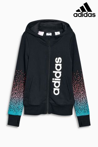 Black Adidas Fade Print Full Zip Hoody